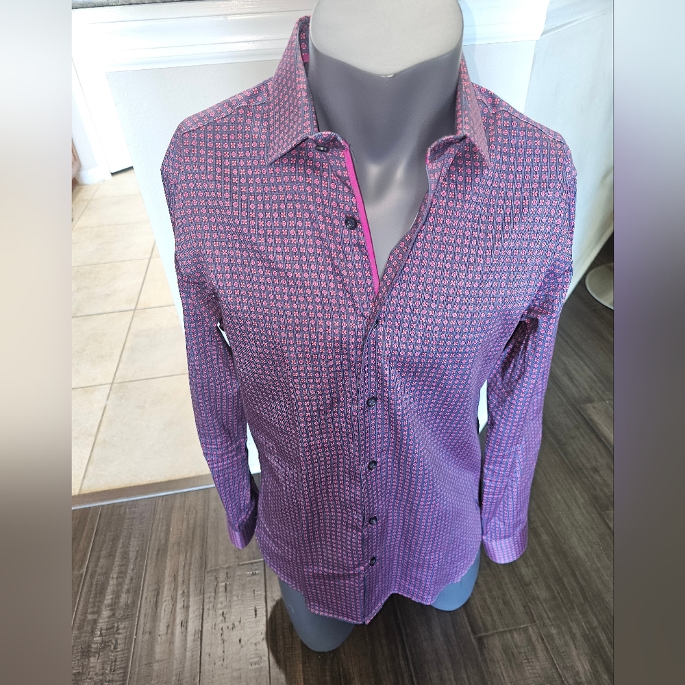 Jackie Z Vibrant Patterned Button Down Shirt - image 1